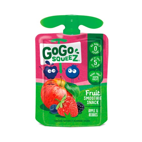 GoGo squeeZ Fruit Smoothie Snack Apple & Berries