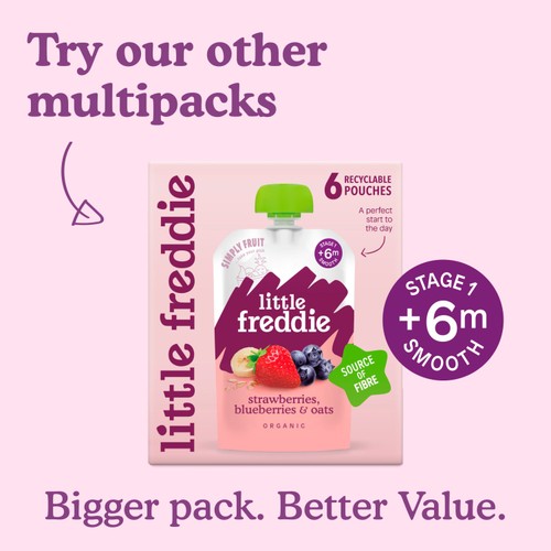 Little Freddie Dairy Free Strawberry Yoghurt Multipack Baby Food Pouch 6+M