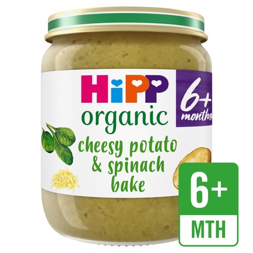 HiPP Organic Cheesy Potato & Spinach Bake Baby Food Jar 6+ Months