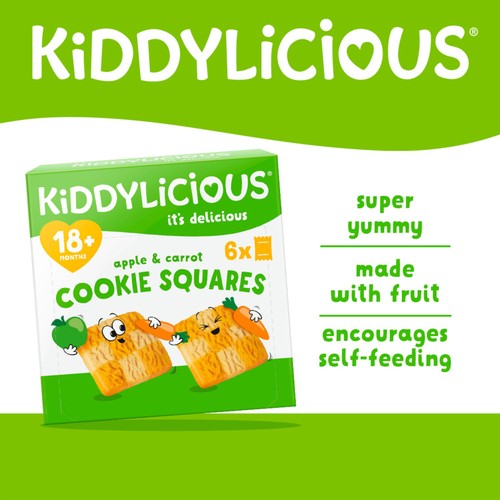 Kiddylicious Apple & Carrot Cookie Squares Baby Snacks 18m+