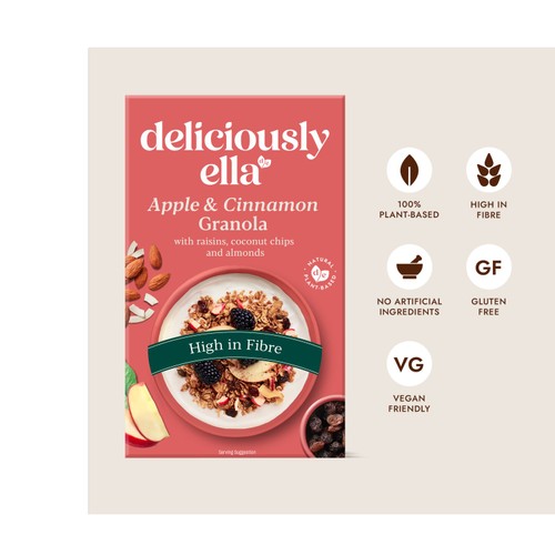 Deliciously Ella Almond, Apple&Raisin Granola with Coconut Chips&Cinnamon 