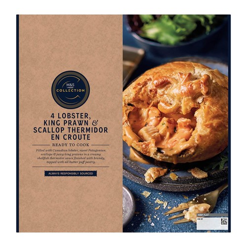 M&S 4 Lobster, King Prawn & Scallop Thermidor En Croute