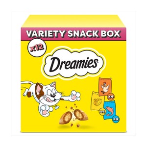 Dreamies Variety Snack Box Cat Treats with Chicken, Cheese & Salmon