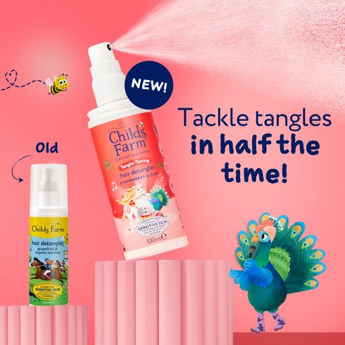 Childs Farm Tangle Taming 3 in 1 Hair Detangler Strawberry & Mint