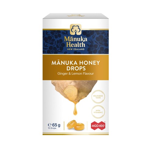 Manuka Health MGO 400+ Manuka Honey Lozenge Drops with Lemon 