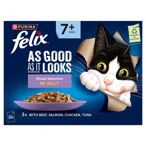 Felix As Good As it Looks Senior 7+ Mixed in Jelly Wet Cat Food