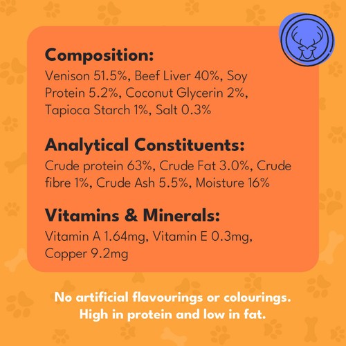Pet Munchies 100% Natural Strips Venison Dog Treats
