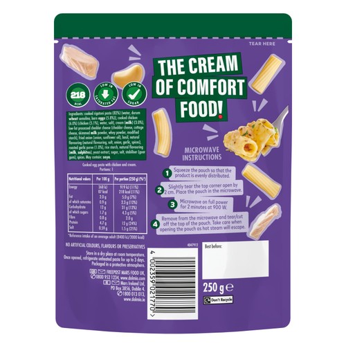 Dolmio Feasts Chicken & Garlic Rigatoni Microwave Pasta Meal