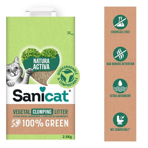 Sanicat Natura Activa 100% Green Clumping Cat Litter