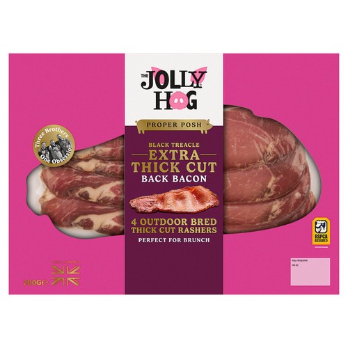 The Jolly Hog 4 Black Treacle Extra Thick Bacon Rashers