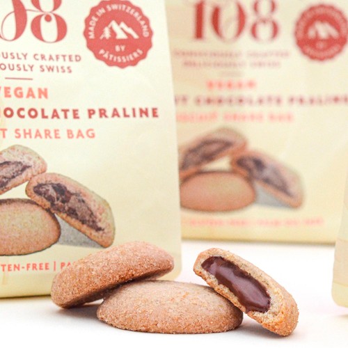 Rhythm 108 Swiss Vegan Hazelnut Chocolate Praline Biscuit Share Bag