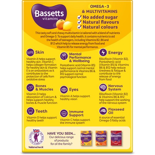 Bassetts Citrus Omega 3 & Multivitamins 12-18ys 