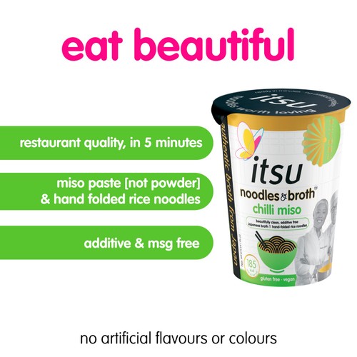 itsu chilli miso instant noodles & broth pot