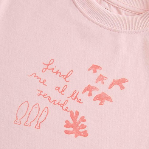 M&S Cotton Seaside Print T-Shirt, 5-6 Years, Pale Pink