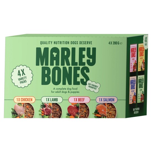 Marleybones Wet Dog Food Variety Pack (Chicken, Beef, Lamb, Salmon)