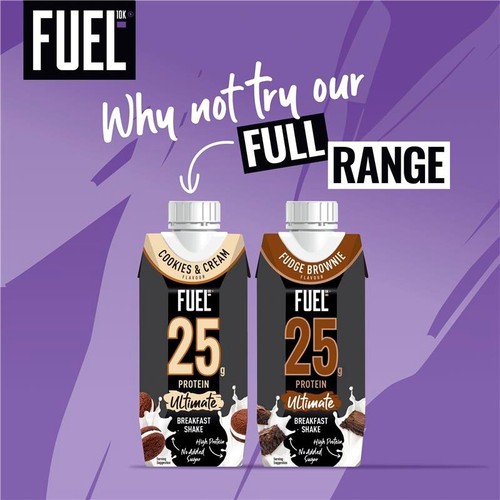 FUEL10K Cookies & Cream 25g High Protein Breakfast Shake Drink