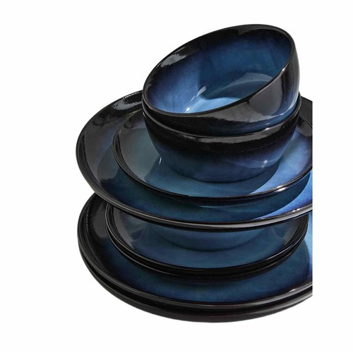 M&S Amberley Reactive Dinner Set, Navy