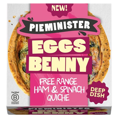 Pieminister Eggs Benny Quiche with Ham, Spinach & Vintage Cheddar
