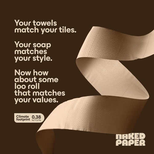 Naked Paper Unbleached Soft Extra Long Recycled Toilet Paper