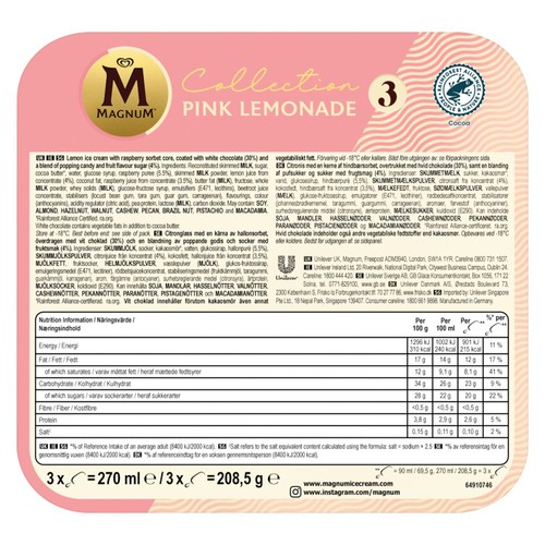 Magnum Collection Pink Lemonade Ice Cream Sticks