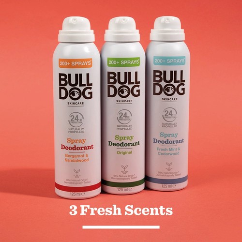 Bulldog Bergamot & Sandalwood Naturally Propelled Spray Deodorant