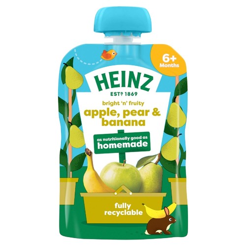 Puree Pear For Month Old Baby Heinz Apple, Pear Banana Fruit Puree