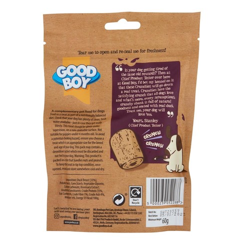 Good Boy Crunchies Duck Mini Reward Dog Treats