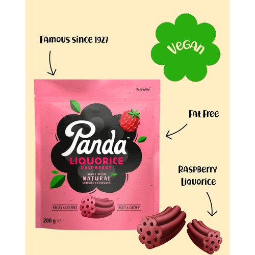 Panda Liquorice Raspberry Flavour Pieces