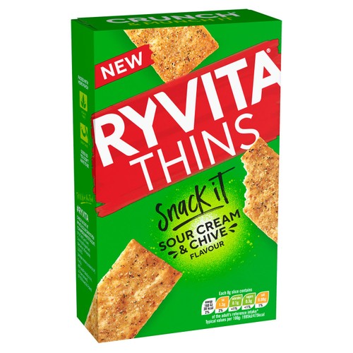 Ryvita Snack It Thins Sour Cream & Chive Flatbread Snacks