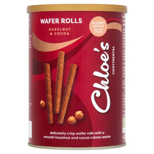 Chloe's Hazelnut & Cocoa Wafer Rolls