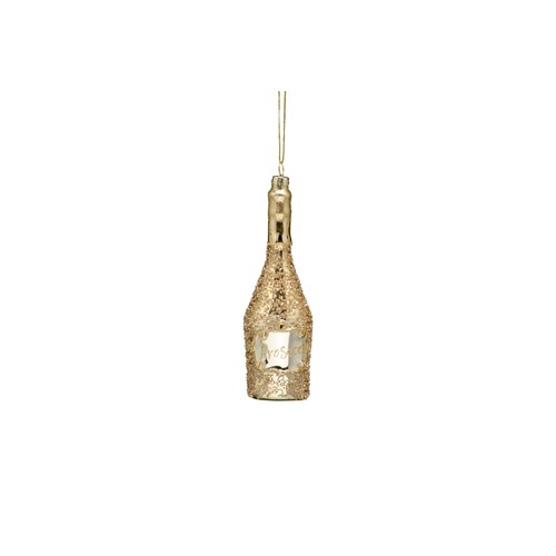 Prosecco Bottle Glass Christmas Decoration