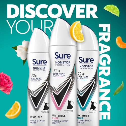 Sure Women 72hr Nonstop Protection Invisible Pure Antiperspirant Deodorant