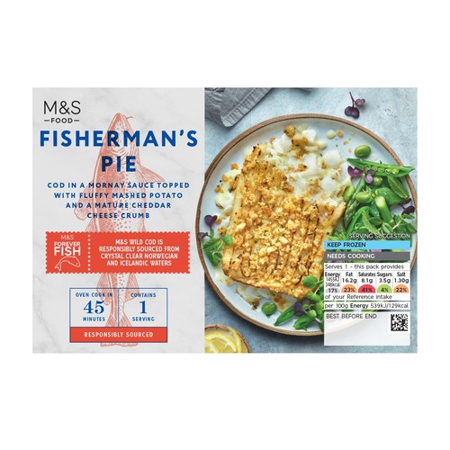 M&S Potato Topped Fisherman's Pie Frozen 270g