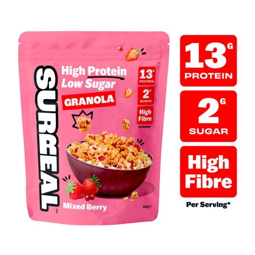 Surreal High Protein Low Sugar Mixed Berry Granola
