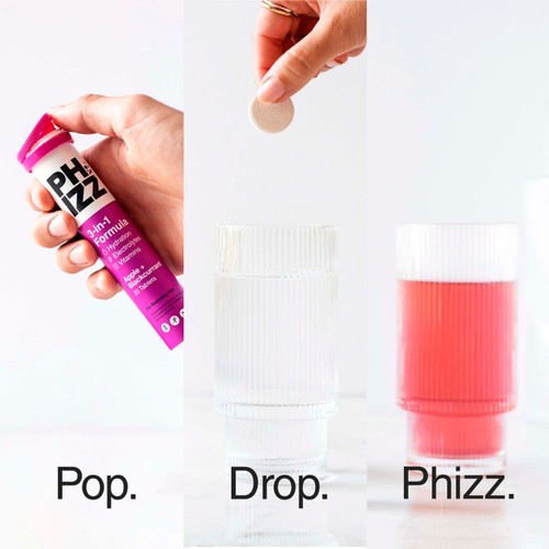 Phizz Apple+Blackcurrant 3in1 Hydration, Electrolyte & Vitamin Effervescent