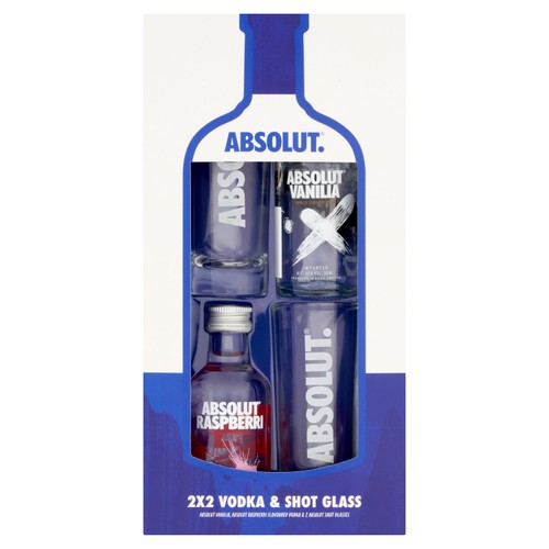 Absolut Vodka Duo with Shot Glasses Gift Set