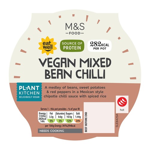 M&S Mixed Bean Chipotle Chilli with Spiced Rice