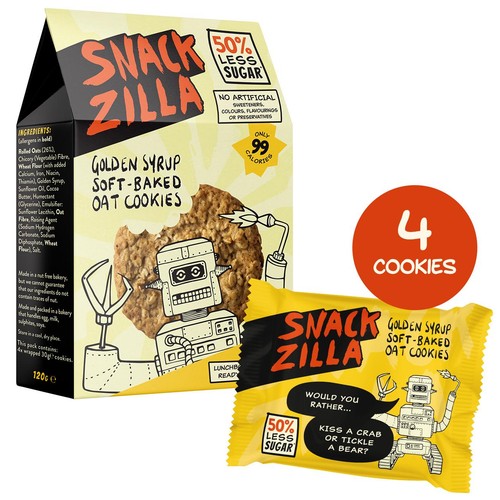 SNACKZILLA Golden Syrup Soft-Baked Oat Cookies