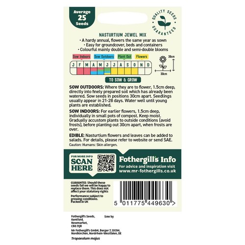 Mr Fothergills Seeds - Oh Sow Simple Nasturtium Mix