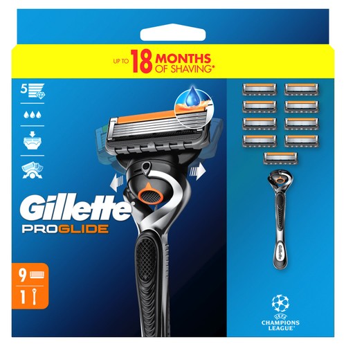 Gillette ProGlide Manual Razor + 9 Razor Blades Pack