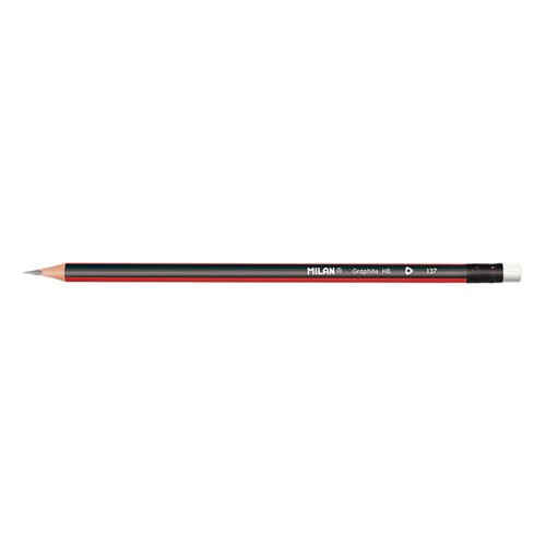 MILAN Box 12 HB triangular graphite pencils with eraser