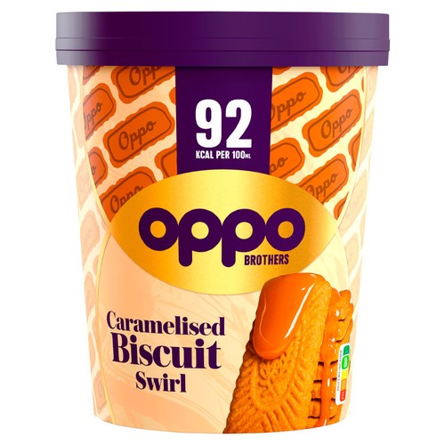 Oppo Caramelised Biscuit Swirl Low Calorie Ice Cream Tub