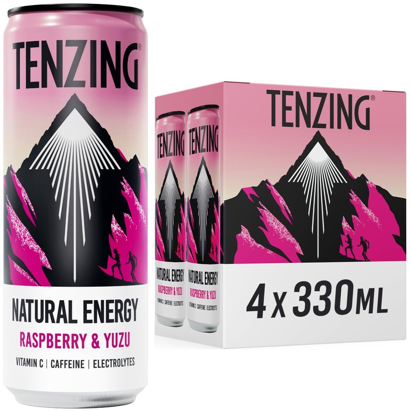 Tenzing Raspberry Poster TENZING Natural Energy Raspberry & Yuzu Pack - Ocado