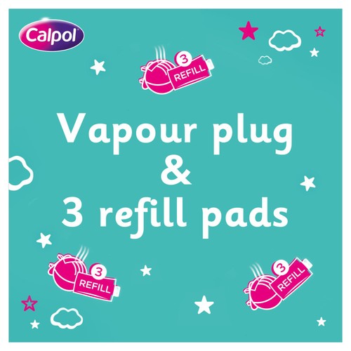Calpol Vapour Plug  & Nightlight  + 3 Refill Pads Lavender & Chamomile