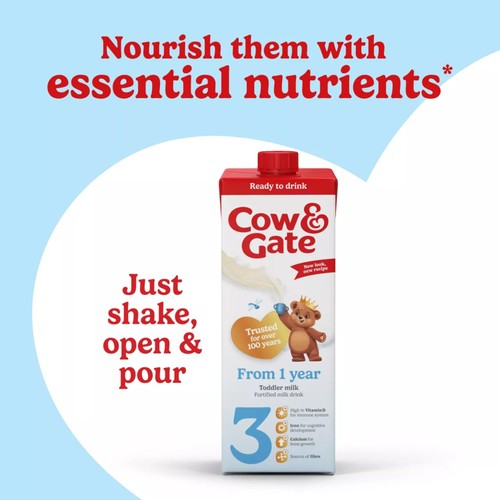 Cow & Gate 3 Toddler Milk Formula Liquid Ready to Feed 1-3 Years