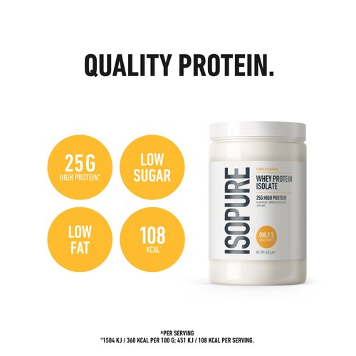 Isopure Vanilla Whey Protein Isolate Powder