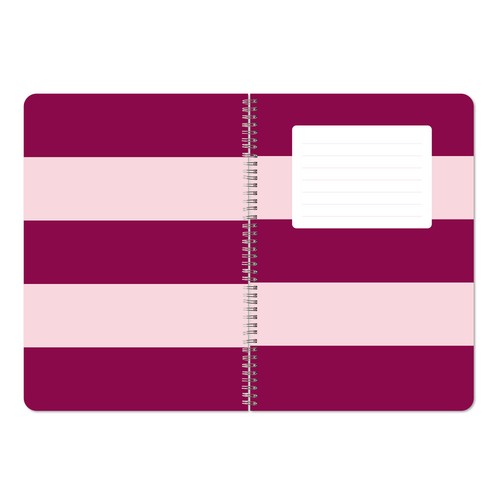NU Stripes Wiro A5 Notebook  Burgundy