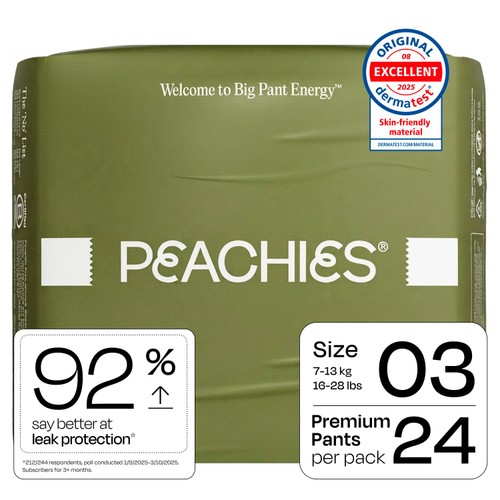 PEACHIES Premium Pants Size 03 (7-13kg), Single Pack