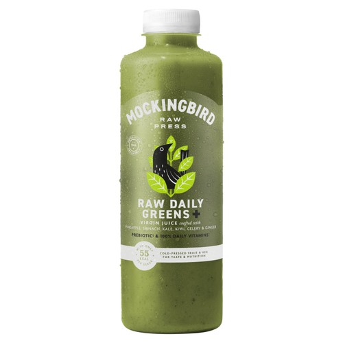 Mockingbird Raw Daily Greens Juice, Cucumber, Spinach, Pineapple, Kiwi