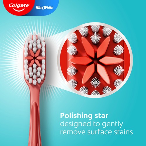 Colgate Max White Teeth Whitening Medium Manual Toothbrush